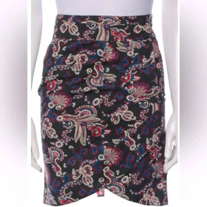 ba&sh Cassi Paisley Printed Mini Skirt Sz  Small New